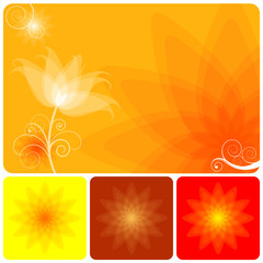 Poster - Abstract Orange floral background of autumn.