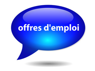 Wall Mural - Bouton Bulle OFFRES D’EMPLOI (Jobs Chômage Recrutement Embauche)