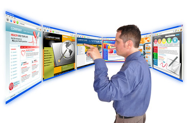 business man on the internet website