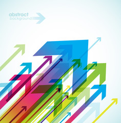 Canvas Print - abstract colored background with arrows.