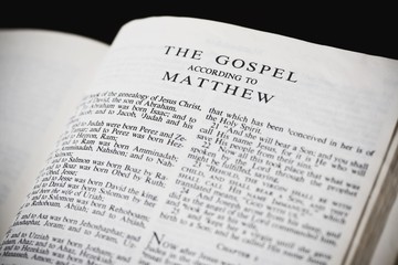 Bible Open To The Gospel According To Matthew