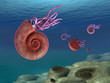 Ammonite seascape