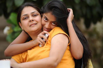 Loving mother with daughter