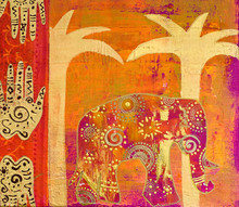 Collage Mit Elefant
