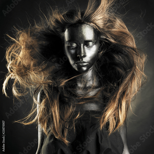 Obraz w ramie Beautiful woman with black skin