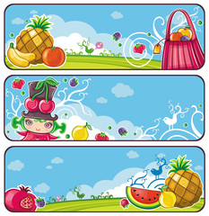 colorful fruit banners