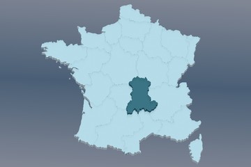 Naklejka na meble région auvergne sur france 3d