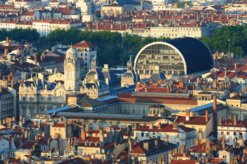 Wall Mural - hotel de ville et l opéra de lyon en france