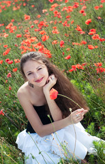 Girl in poppies