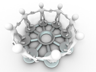 Fototapete - Group of people. Conceptual image of communications or teamwork.