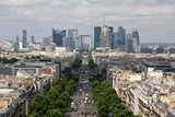 Fototapeta Paryż - Aerial view of Paris Champs Elysees