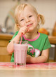 little girl with smoothie