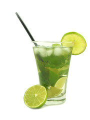 Poster - mojito drink on white background