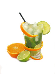 Poster - mojito drink on white background