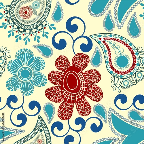 Tapeta ścienna Paisley bezszwowe tło
