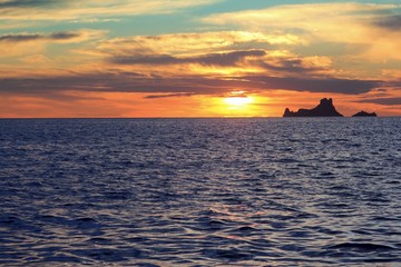 Wall Mural - ibiza sunset Es Vedra from Formentera balearic