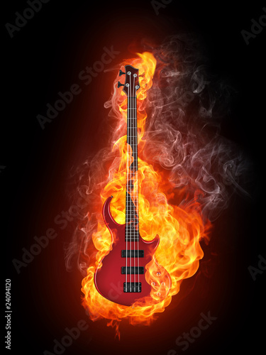 Plakat na papierze fotorealistycznym Elektryczna gitara basowa