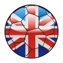 Vector Illustration Of Great Britain Flag On Soccer Ball