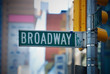 Broadway road sign in Manhattan New York City
