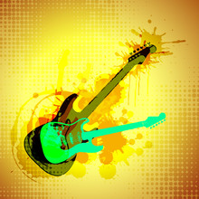 Abstract Background With Guitar. Eps10