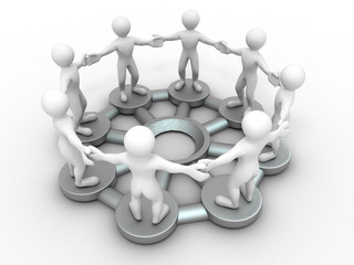 Fototapete - Group of people. Conceptual image of communications or teamwork.