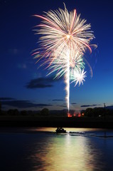 Fireworks with Water Reflection