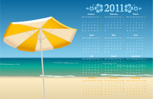 Vector Calendar 2011 With Tropic Beach
