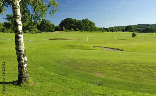 Board z aluminiowym obramowaniem Szwedzki krajobraz pola golfowego