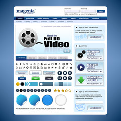 Wall Mural - Web Design Template 10 Vector (Blue Theme)