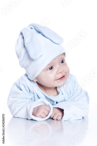 baby wearing suit