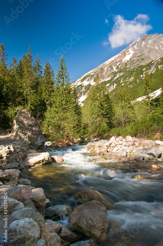 Obraz w ramie Roztoka river in polish tatra mountains