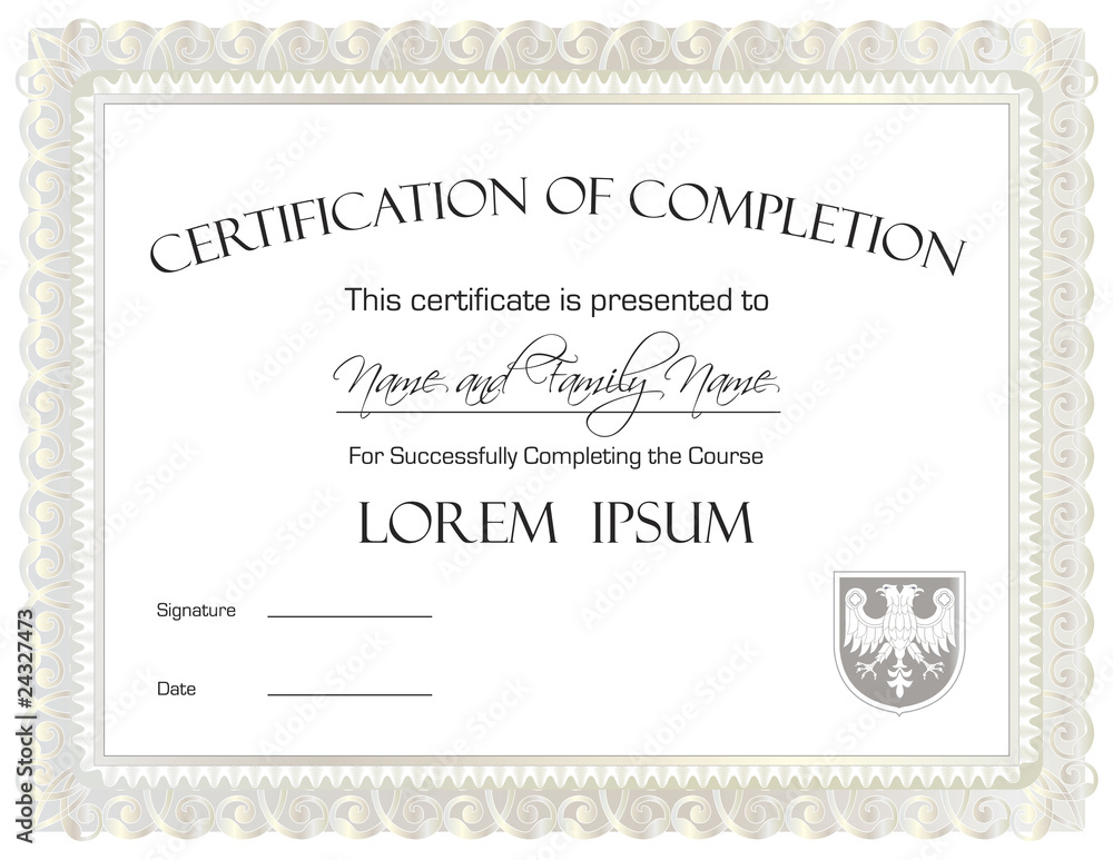 Certificate of Completion Template - obrazy, fototapety, plakaty 