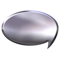 Sticker - 3D Silver Speech Bubble