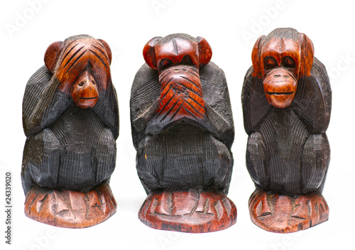 3 monkies Wallpaper Mural