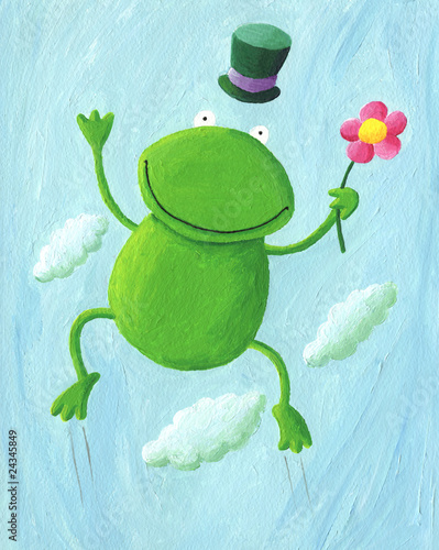 Nowoczesny obraz na płótnie Jumping Frog