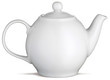 white china tea pot teapot on a white background