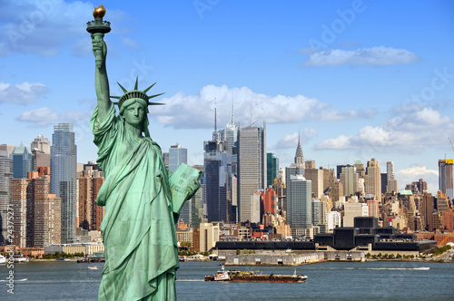 Nowoczesny obraz na płótnie new york cityscape, tourism concept photograph