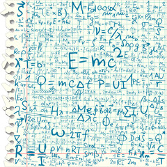 Wall Mural - Squared paper with physical formulas