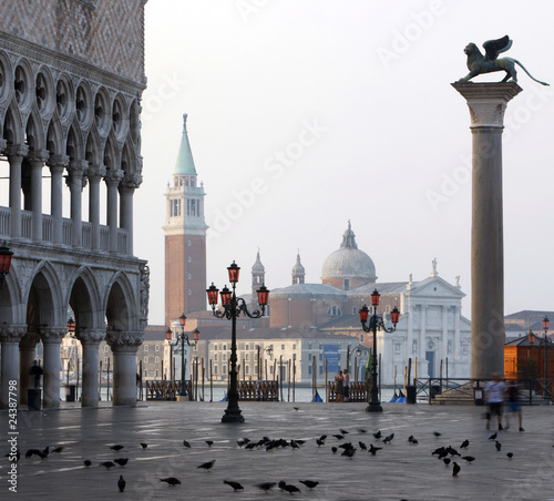 Board z aluminiowym obramowaniem Wyspa i kościół San Giorgio Maggiore, Wenecja, Włochy
