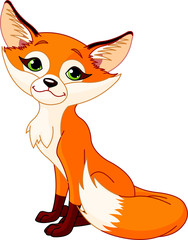 Sticker - Cute cartoon fox