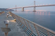 Bay Bridge at Dusk from pier in San Francisco