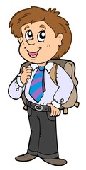 Wall Mural - Boy in school uniform