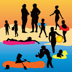 Wall Mural - People on the beach