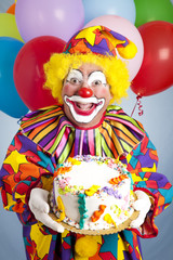 Wall Mural - Crazy Clown with Birthday Cake