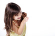© www.freund-foto.de - Mädchen mit Reklametafel Porträt