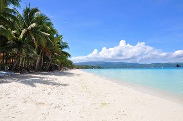 Beautiful white sand beach in Boracay