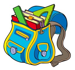 Sticker - School bag with books