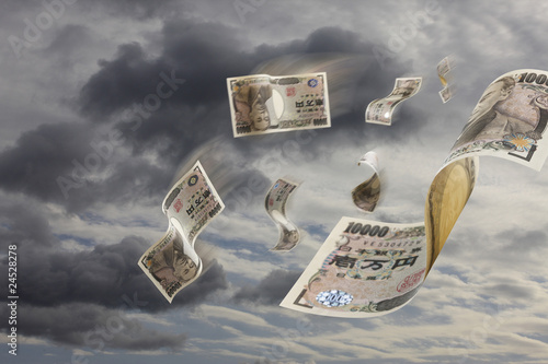 空飛ぶお金 Stock イラスト Adobe Stock