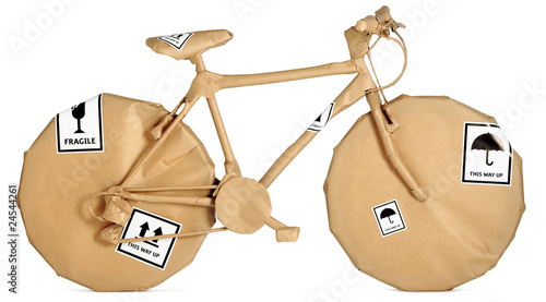 Cuadros en Lienzo bike,bicycle wrapped in brown paper
