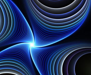 Wall Mural - Blue Fractal Plasma Vortex